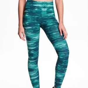 Old Navy High-Rise Compression Leggings Teal print XS XL XXL